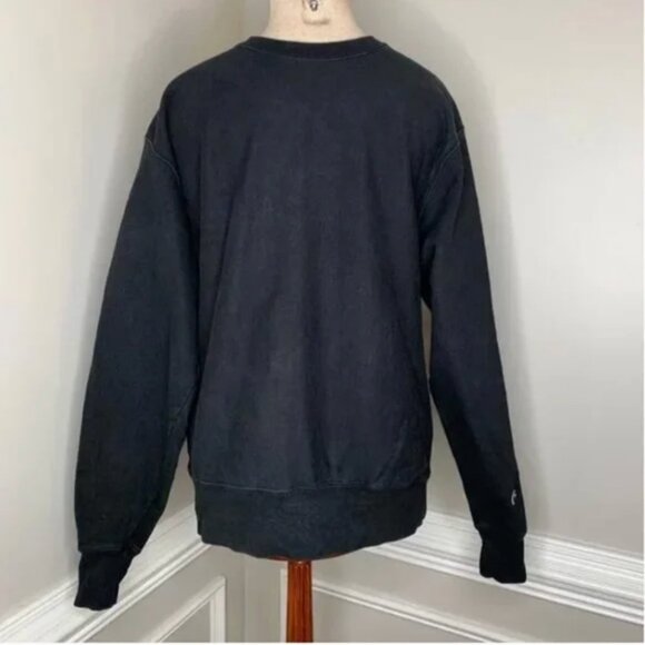 Champion S149 Reverse Weave Crewneck Black Unisex Sweatshirt Size Medium - Picture 2 of 5